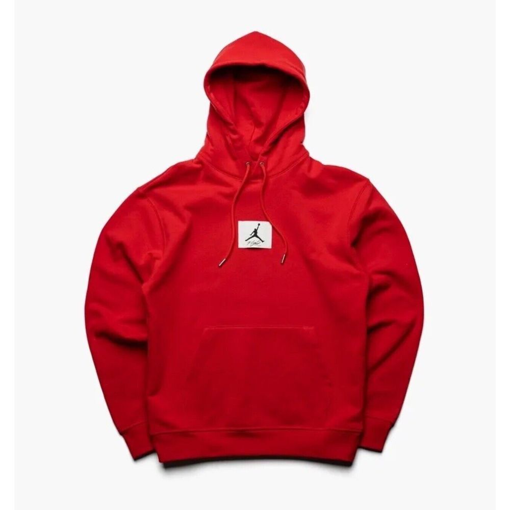✅NIKE AIR JORDAN ESSENTIALS FLIGHT HEAVY FLEECE HOODIE RED DQ7338 612 sz MEDIUM